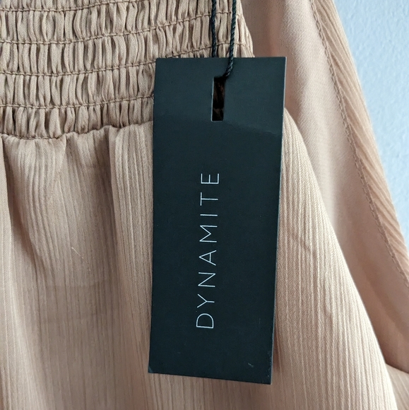 DYNAMITE New with Tags Blush/Rose Smocked Halter Top Size Small S - Picture 9 of 9